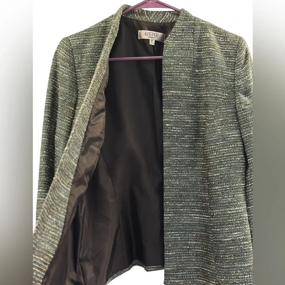 Kasper Blazer Women’s size 8P Green white open front - Picture 7 of 10